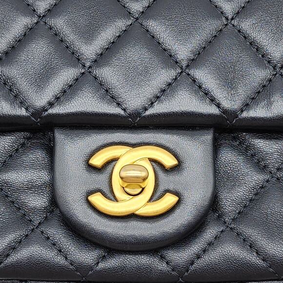 Chanel Quilted Lambskin Leather Pearl Crush Mini Flap Bag in Black - Picture 7 of 14